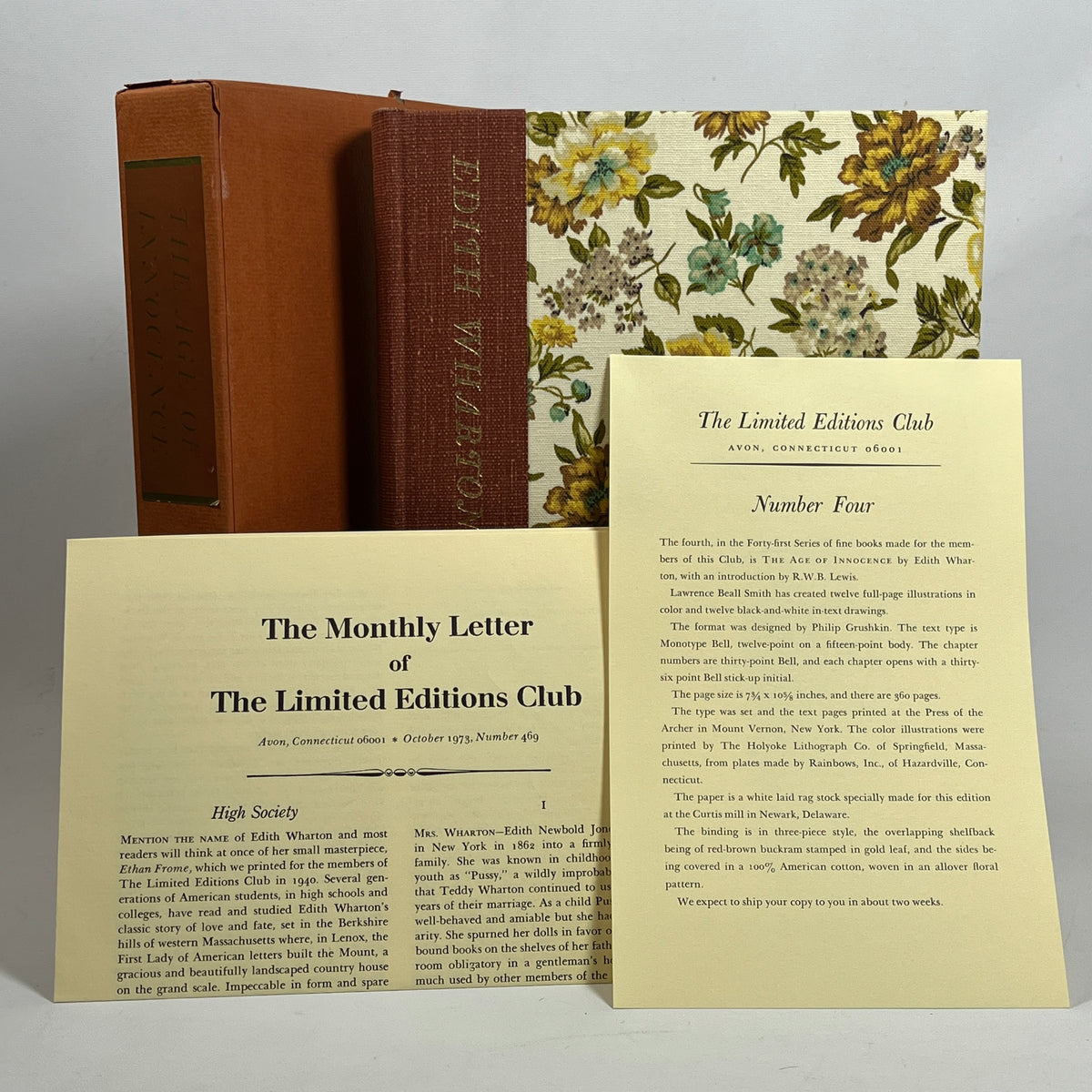 The Age of Innocence, Edith Wharton, Limited Editions Club, 1973, Near Fine HC