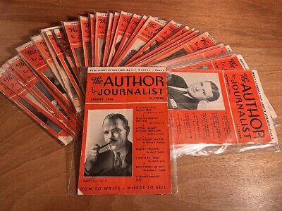 Lot of 37 Issues, 1940's pulp fiction authorship magazine, The Author & Journa..