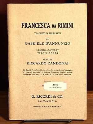 Francesca da Rimini Tragedy Four Acts, Gabriele D'Annunzio, Riccardo Zandonai,..