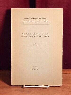 The Washo Language of East Central California and Nevada, 1907, Near Fine