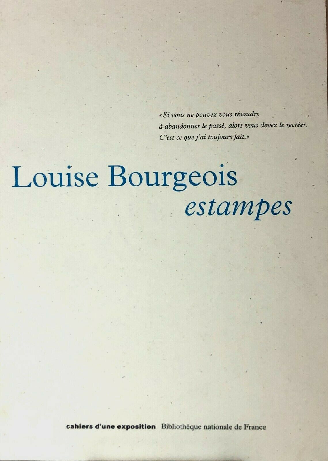Louise Bourgeois: estampes catalog 1995, Near Fine