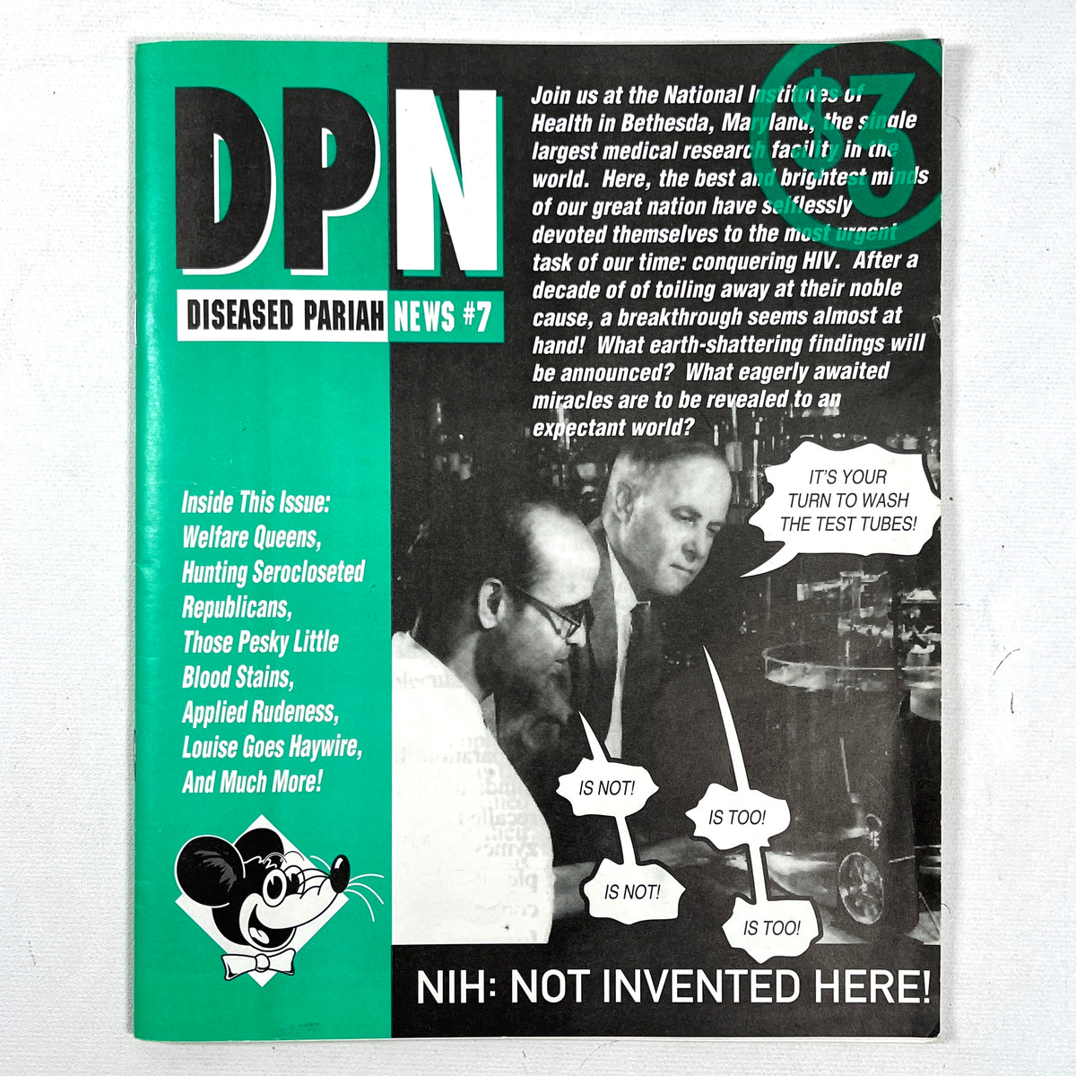 DPN (Diseased Pariah News) #7, 1992, Near Fine staplebound, gay interest zine
