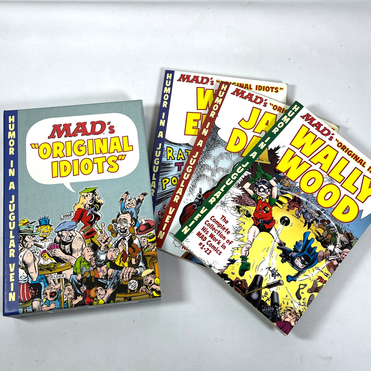 MAD's "Original Idiots," Complete Coll. of Elder, Davis, & Wood, 3 books, 2015, VG SC w/slipcase