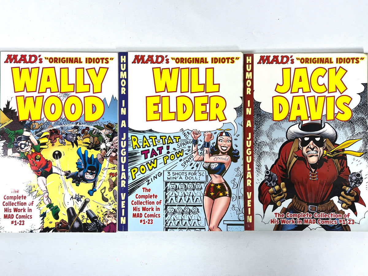 MAD's "Original Idiots," Complete Coll. of Elder, Davis, & Wood, 3 books, 2015, VG SC w/slipcase