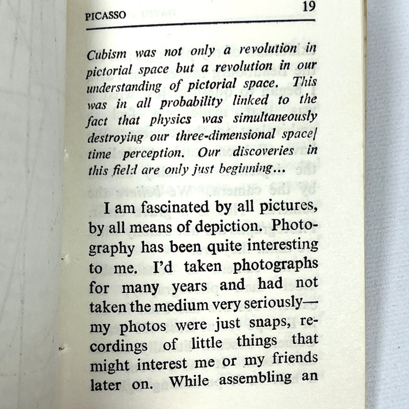 Picasso by David Hockney, Hanuman Books, No.31, 1990, Very Good softcover w/dust jacket.