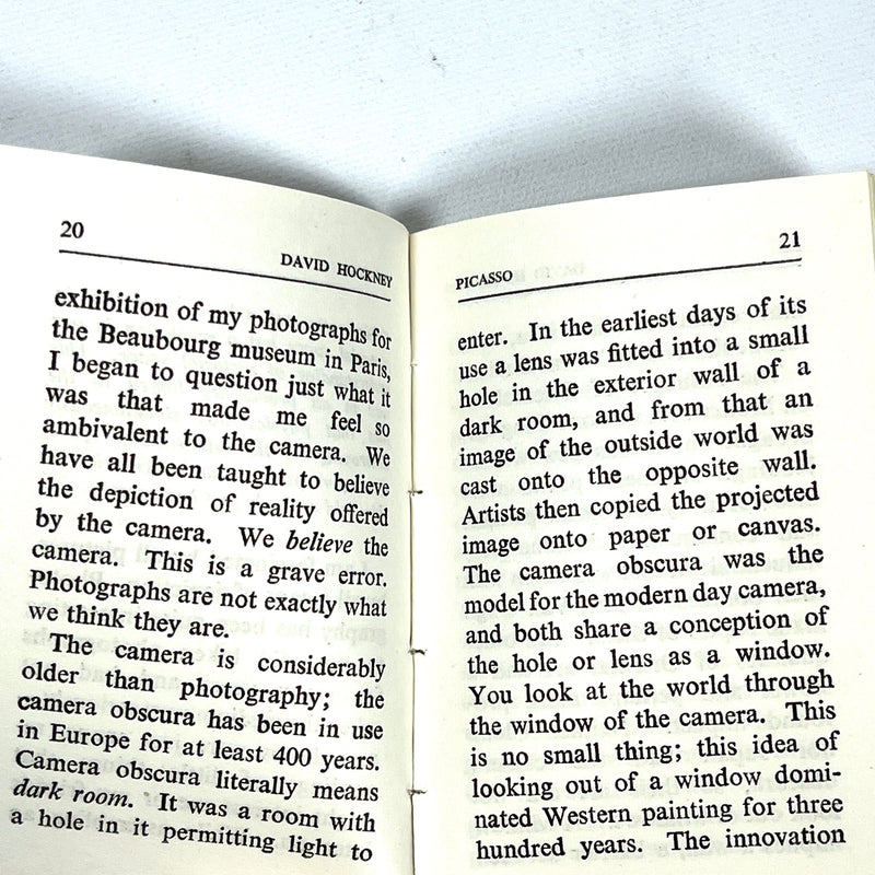 Picasso by David Hockney, Hanuman Books, No.31, 1990, Very Good softcover w/dust jacket.