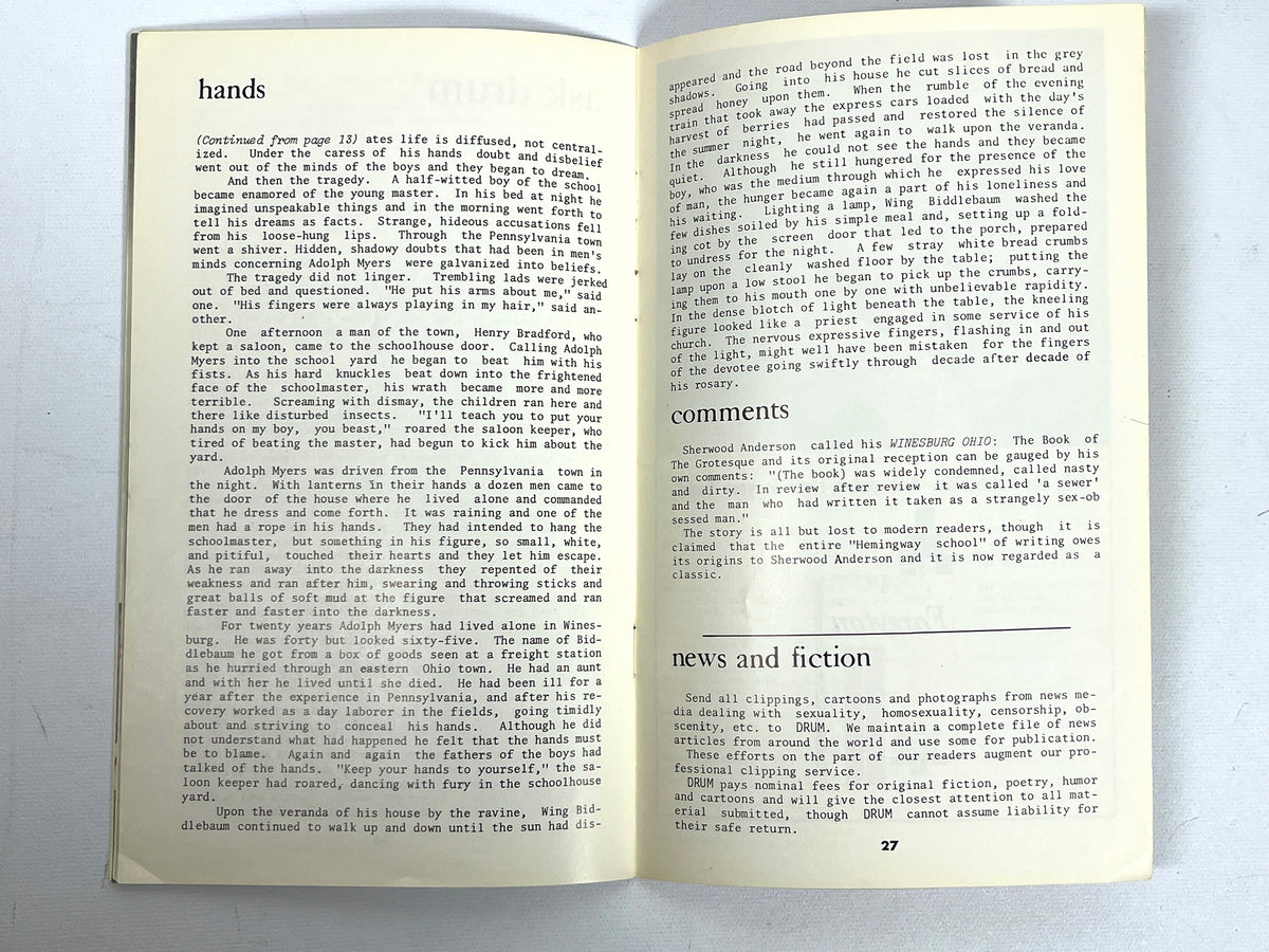 Drum: Sex in Perspective, Vol V, No 4, June 1965, Very Good staplebound, gay interest