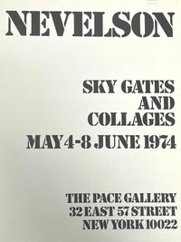 Nevelson: Sky Gates and Collages, Pace Gallery, 1974, Near Fine hardcover