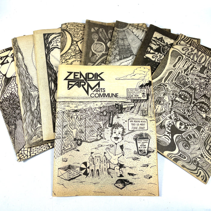 Zendik Farm Tribe/Arts Commune, 9 magazines, late 1980s/90s, Very Good staplebound