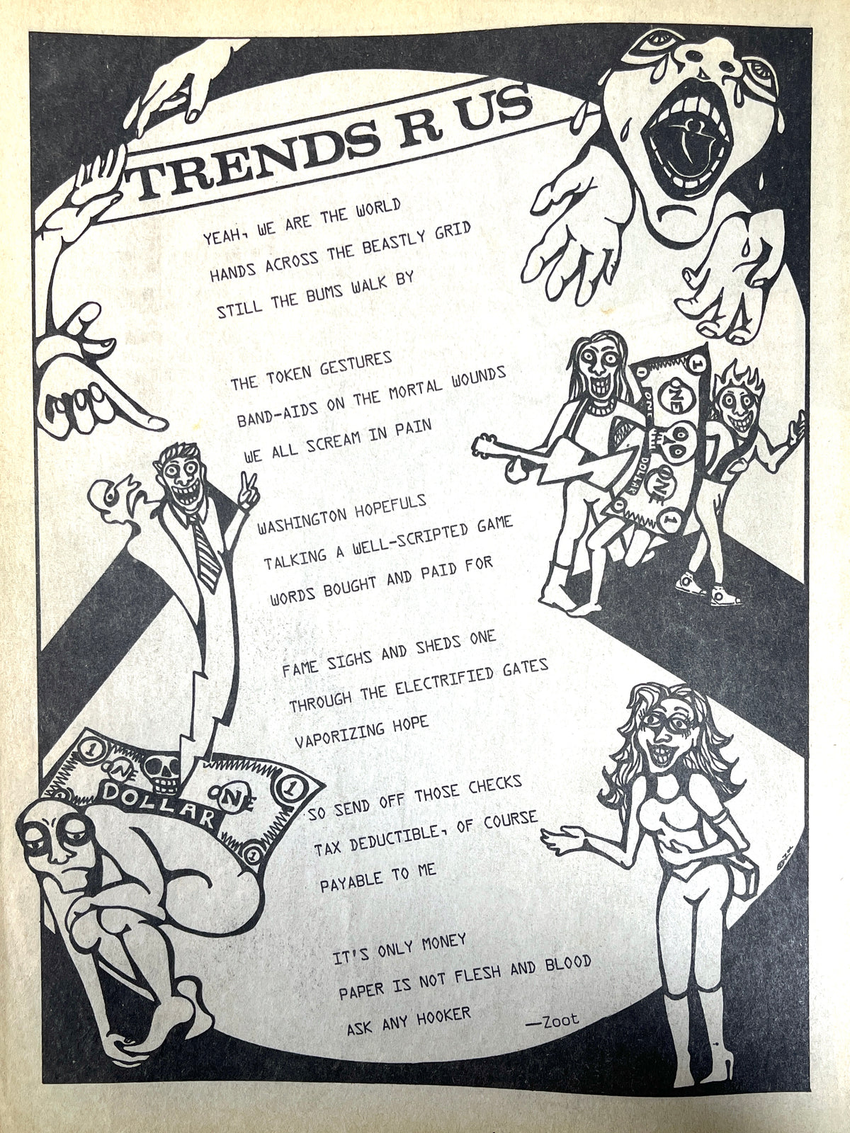 Zendik Farm Tribe/Arts Commune, 9 magazines, late 1980s/90s, Very Good staplebound