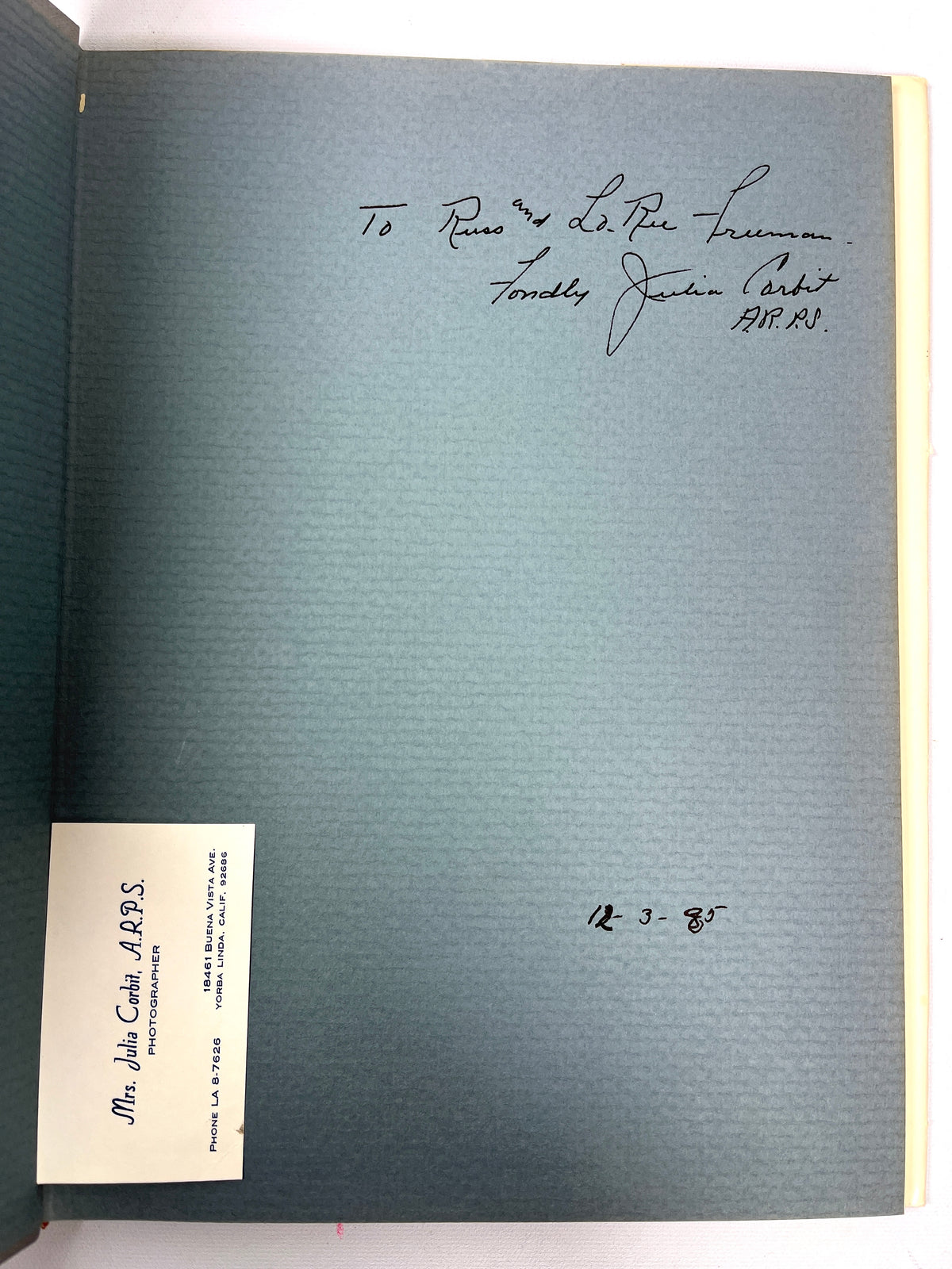 Julia’s Book, Julia Corbit, Signed, 1979, Near Fine hardcover, Good dust jacket