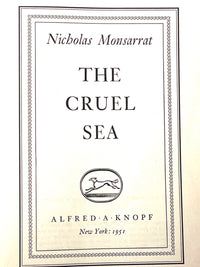 The Cruel Sea, Nicholas Monsarrat, 1951, Alfred A. Knopf, 1st Ed. Paperback, VG