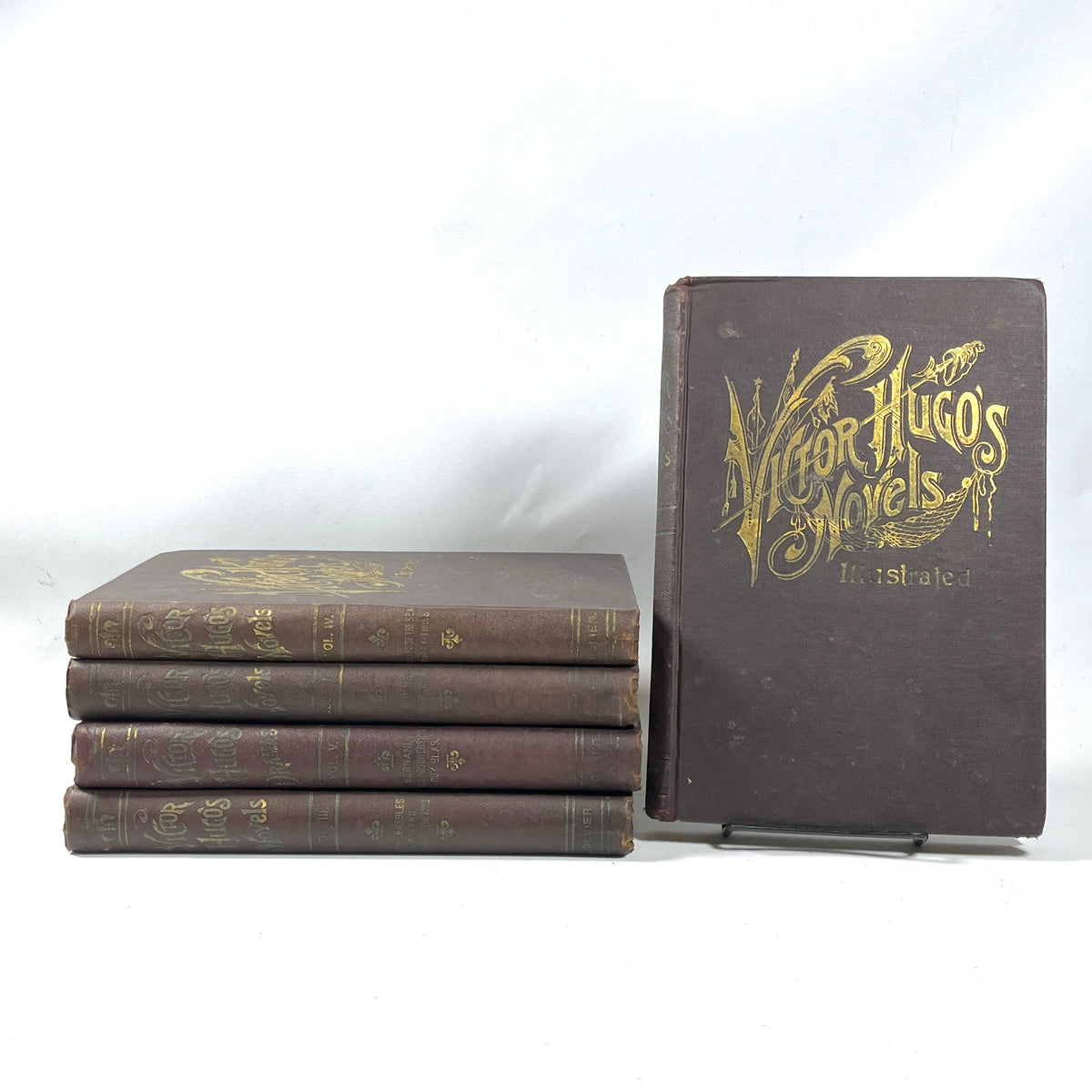 Victor Hugo's Novels, Illustrated; P F Collier; 5 Volumes, 1892, Very Good hardcover set