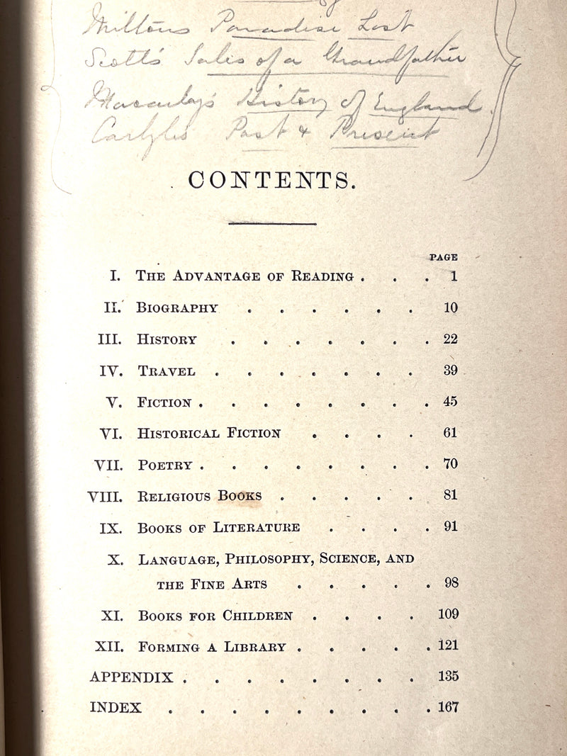 The Reading of Books: Its Pleasures, Profits, and …, Charles F. Thwing, 1883, VG