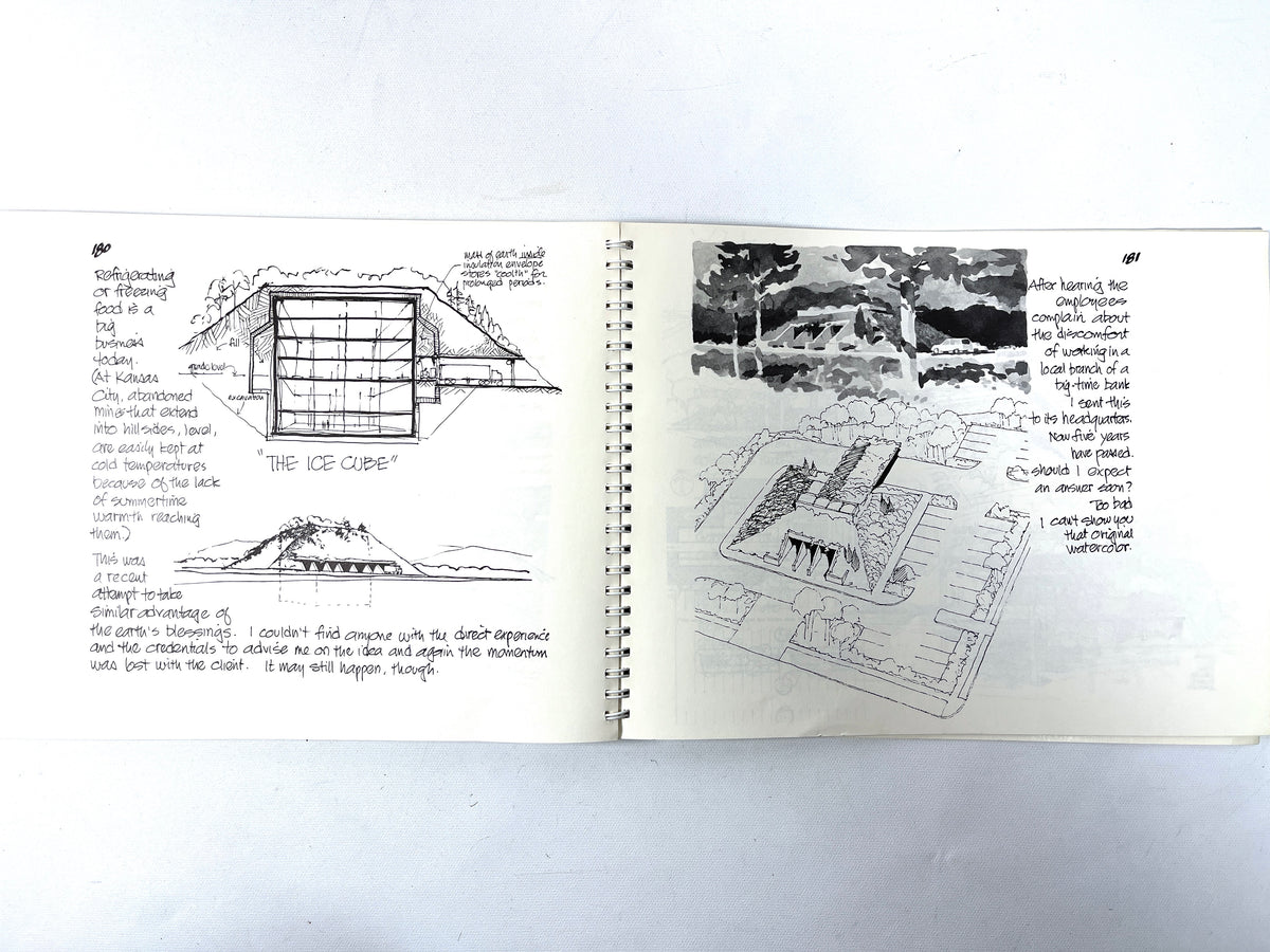 An Architect's Sketchbook of Underground Buildings, 1990, Very Good ex-library spiral bound