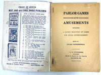 Parlor Game and Amusements, I & M Ottenheimer, 1912, Very Good softcover, ephemera