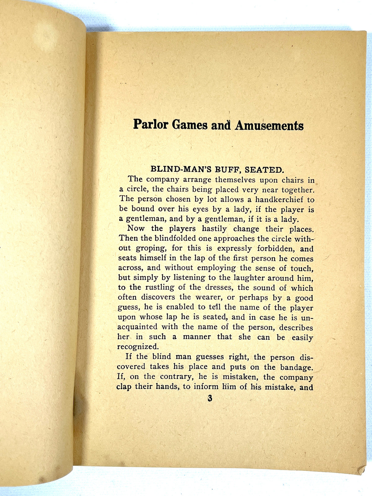 Parlor Game and Amusements, I & M Ottenheimer, 1912, Very Good softcover, ephemera