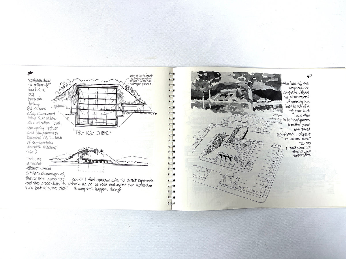 An Architect's Sketchbook of Underground Buildings, 1990, Very Good ex-library spiral bound