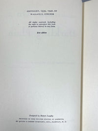 Wallace Stegner, On a Darkling Plain, First Edition, 1940, Very Good hardcover w/dust jacket