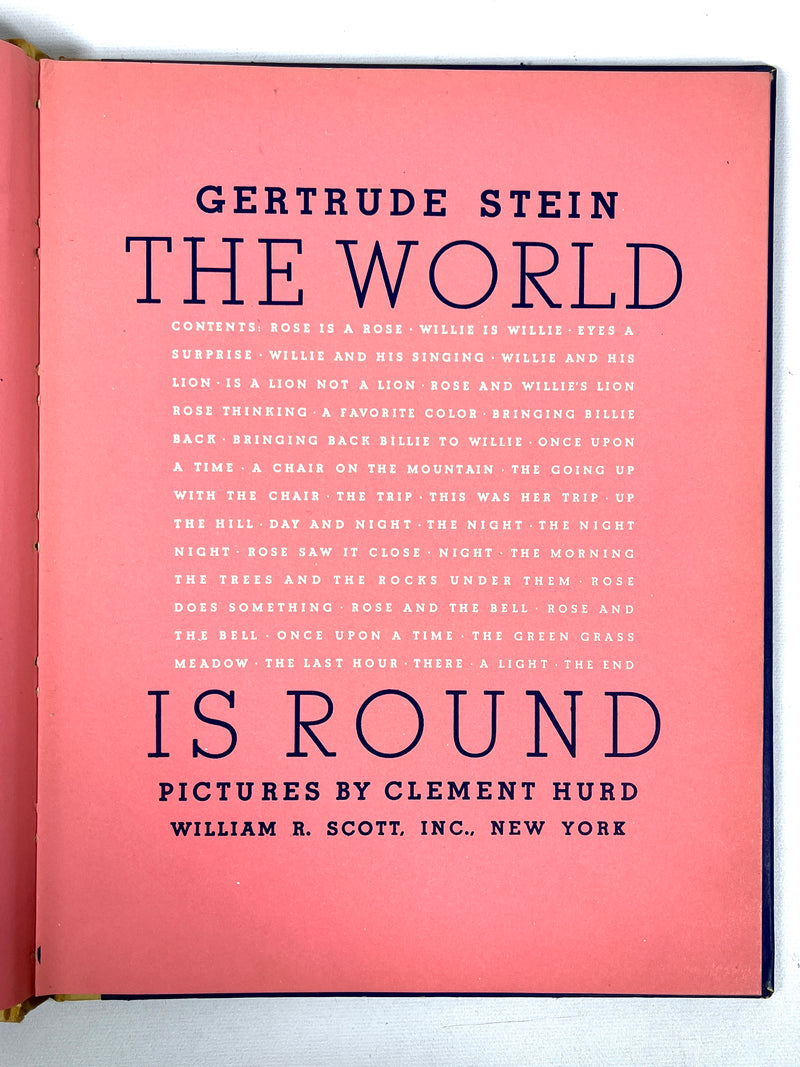 Gertrude Stein, The World is Round, Clement Hurd, 1st Edition, 1939, Very Good hardcover
