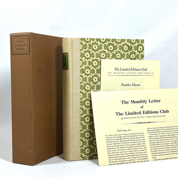Ovid Metamorphoses in Fifteen Books, Illus. Hans Erni, 1958, SIGNED 2x, NF HC w/DJ & slipcase.