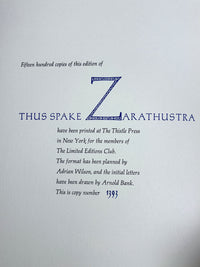 Friedrich Nietzsche, Thus Spake Zarathustra, Illus. Arnold Bank, 1964, NF HC w/slipcase.