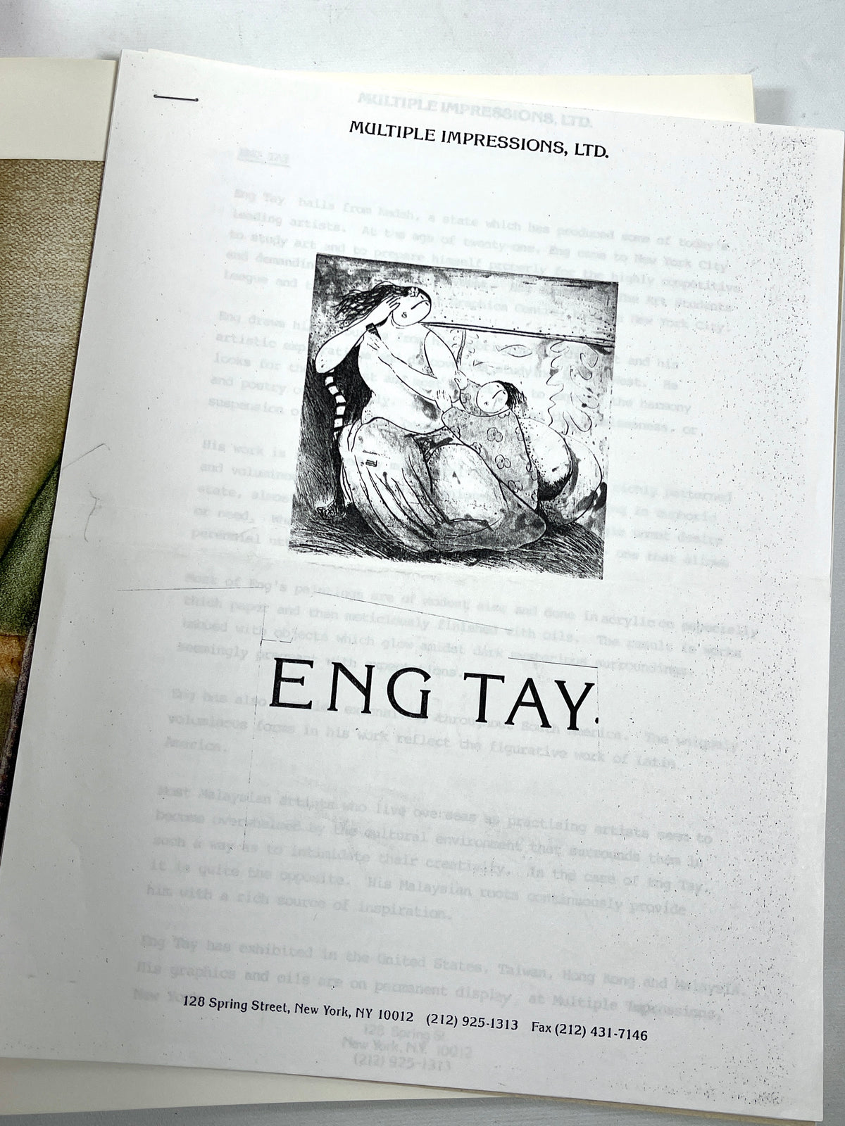 Eng Tay, The Complete Graphics, Tapir Editions 1993, G+ SC, SIGNED