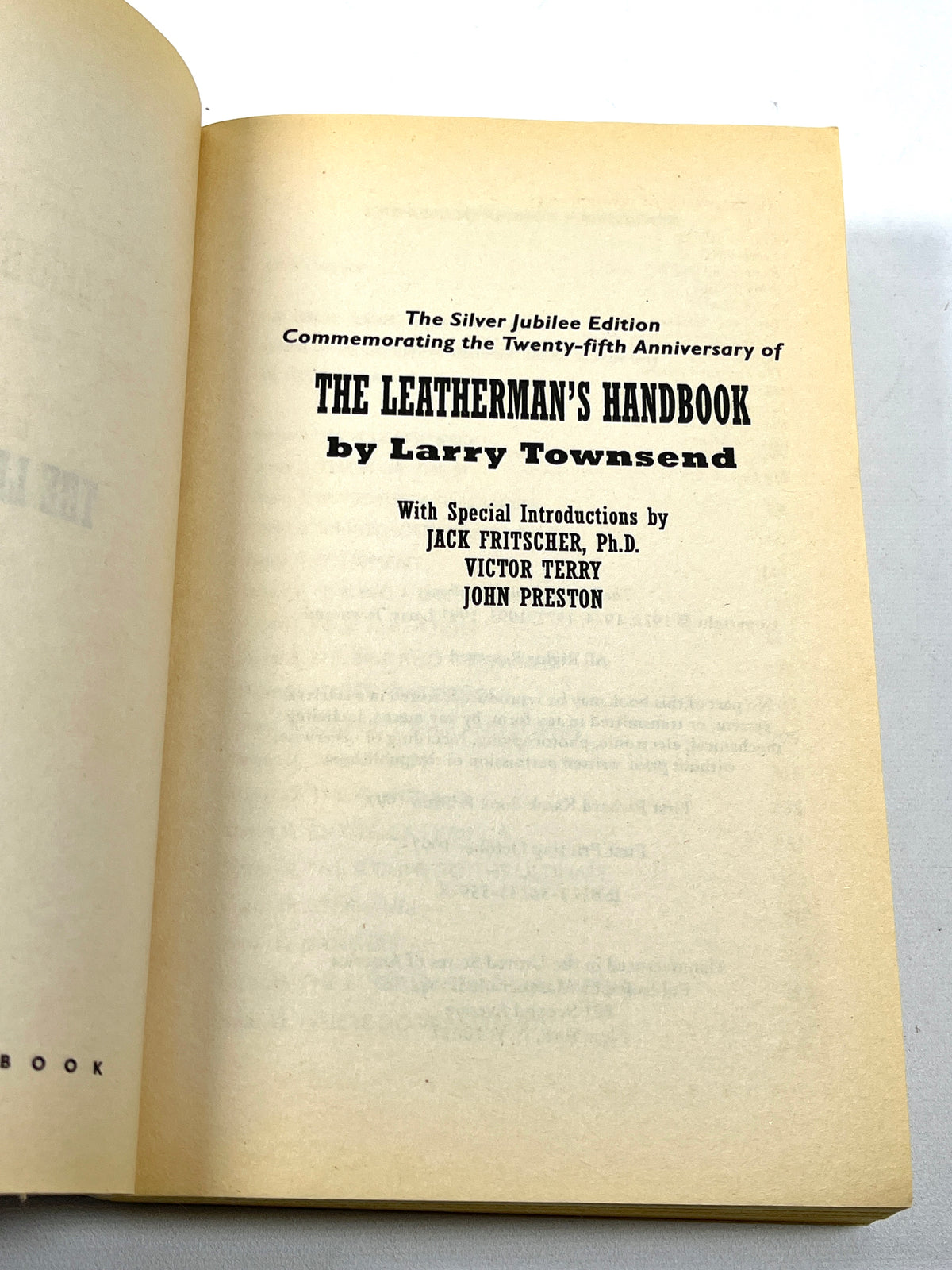 The Leatherman's Handbook, The Silver Jubilee Edition, 1st Ed Thus, 1997, VG softcover