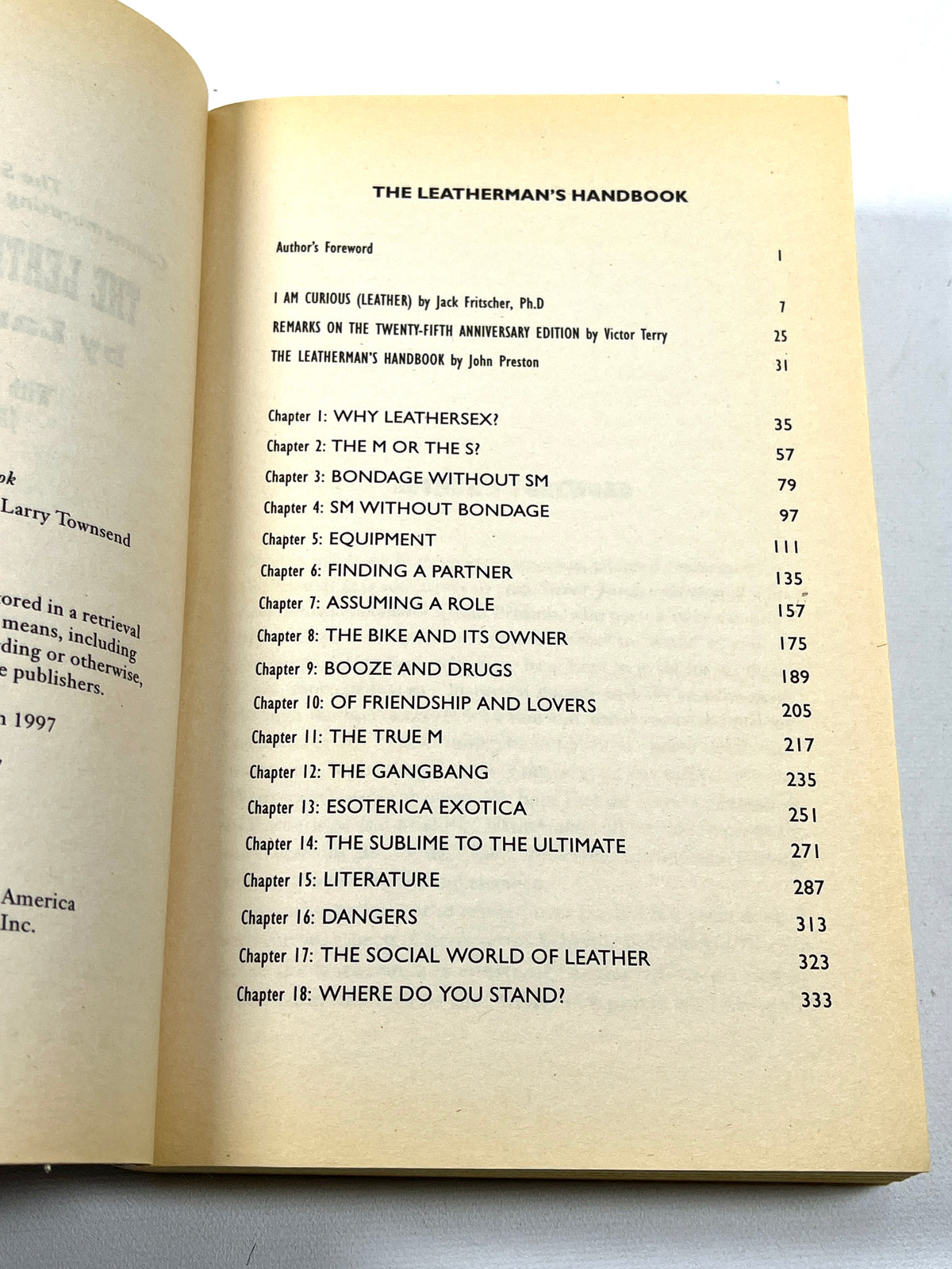 The Leatherman's Handbook, The Silver Jubilee Edition, 1st Ed Thus, 1997, VG softcover
