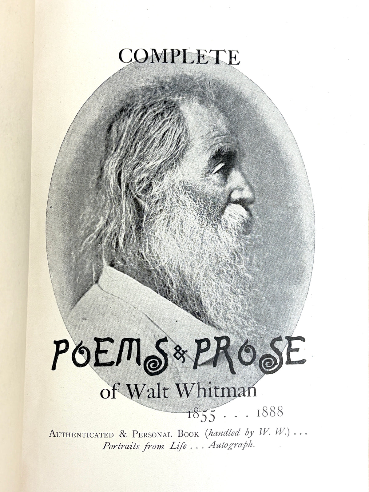 Walt Whitman, The Complete Poems & Prose of Walt Whitman, SIGNED, 1889 VG