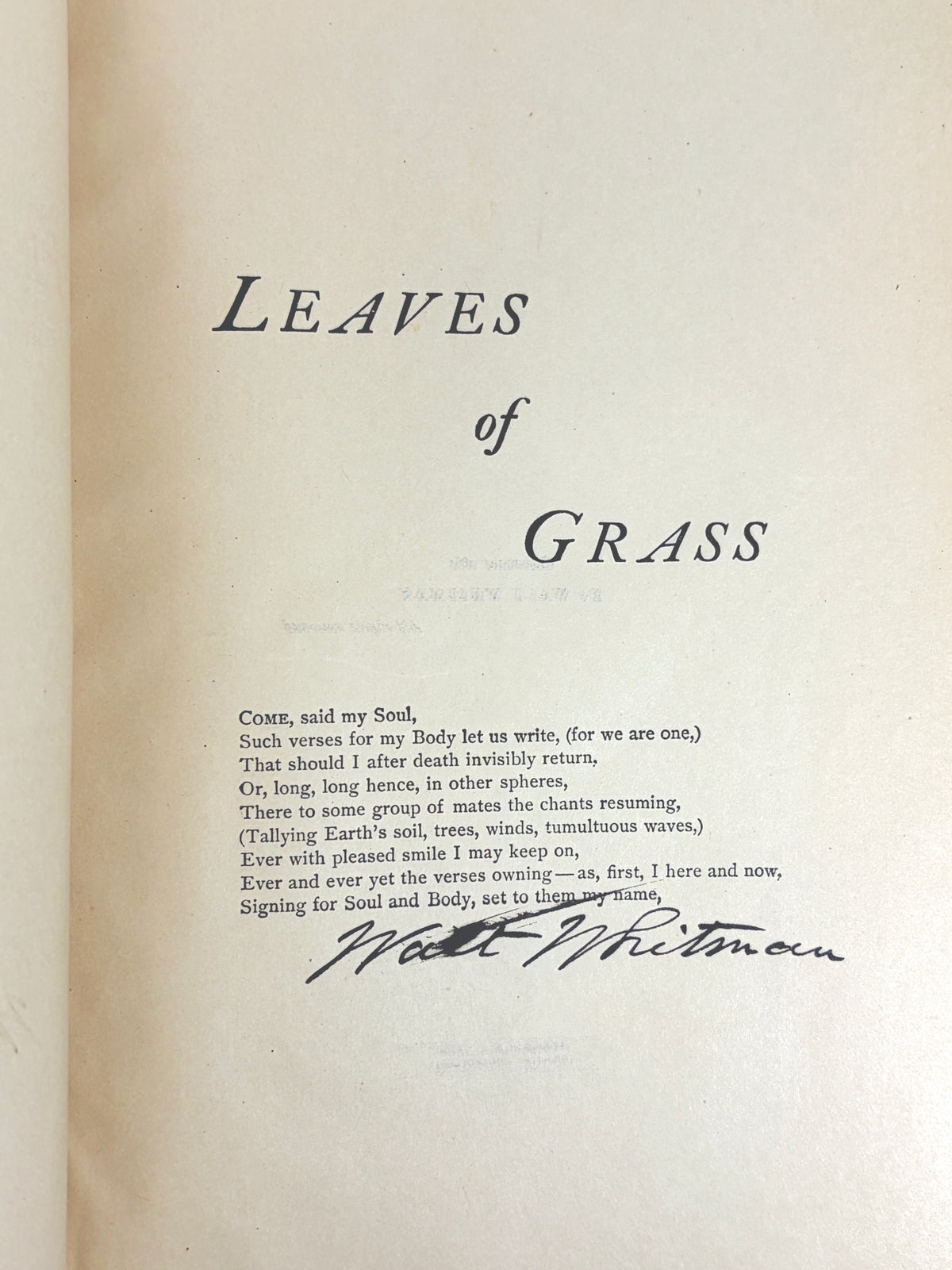 Walt Whitman, The Complete Poems & Prose of Walt Whitman, SIGNED, 1889 VG