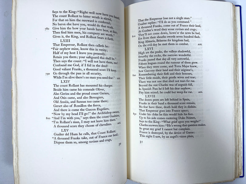 The Song of Roland, Charles Scott Moncrieff, Valenti Angelo, 1938, SIGNED VG+ HC w/slipcase.
