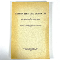 Uldall, H. & Shipley, W., Nisenan Texts and Dictionary, UC Press 1966, VG SC