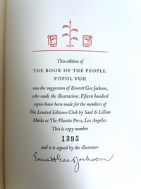 Popol Vuh, The Book of the People, illust Everett Gee Jackson, Limited Editions Club, 1954