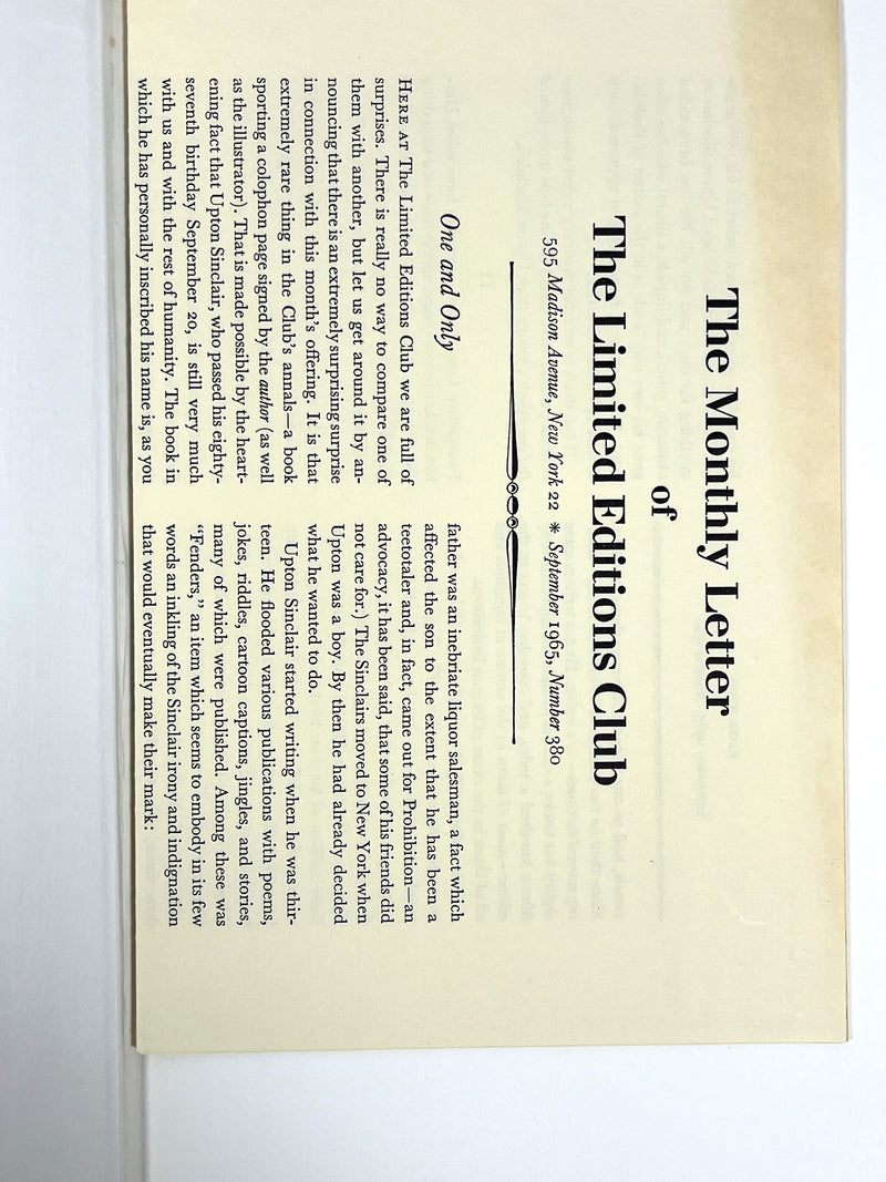 The Jungle, Upton Sinclair, Fletcher Martin, SIGNED, Limited Editions Club
