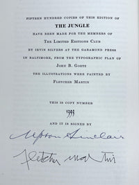 The Jungle, Upton Sinclair, Fletcher Martin, SIGNED, Limited Editions Club