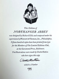 Northanger Abbey, Jane Austen, Clarke Hutton, SIGNED, Limited Editions Club