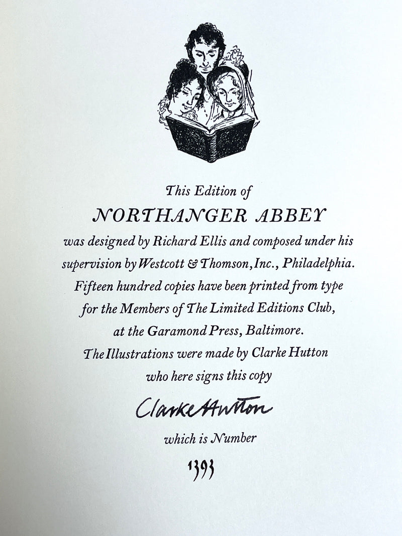 Northanger Abbey, Jane Austen, Clarke Hutton, SIGNED, Limited Editions Club