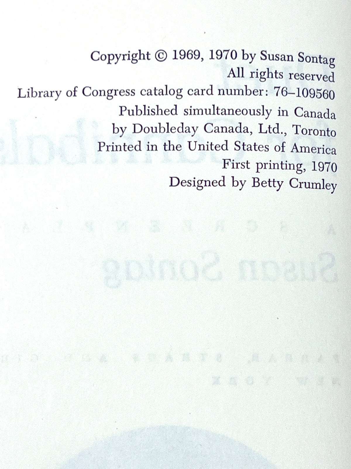 Susan Sontag, Duet For Cannibals, 1970,  Near Fine hardcover w/dust jacket