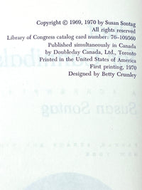 Susan Sontag, Duet For Cannibals, 1970,  Near Fine hardcover w/dust jacket