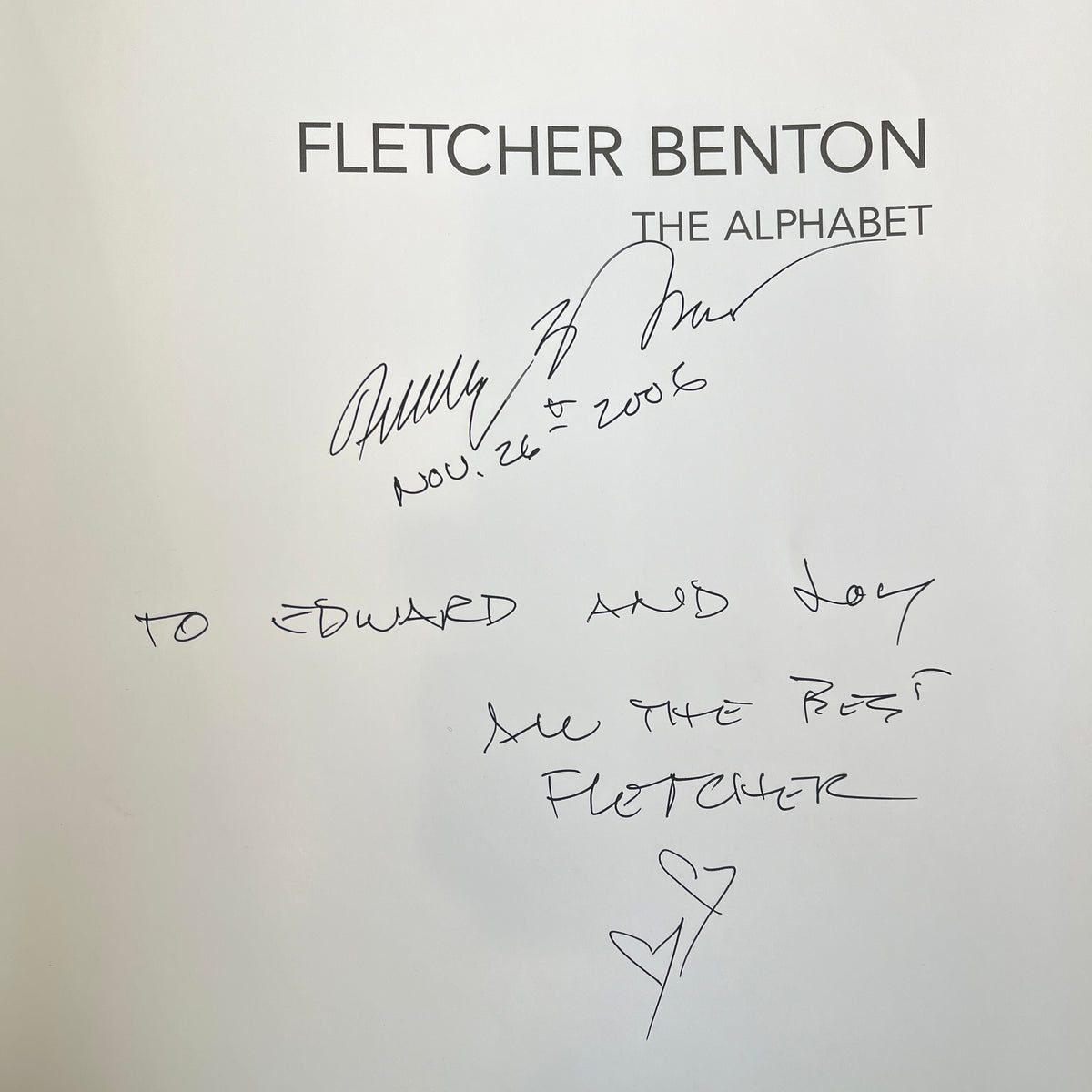 Fletcher Benton: The Alphabet. 2005 Sculpture Abcederia SIGNED. Near Fine HC in VG DJ. David Finn text and photos.