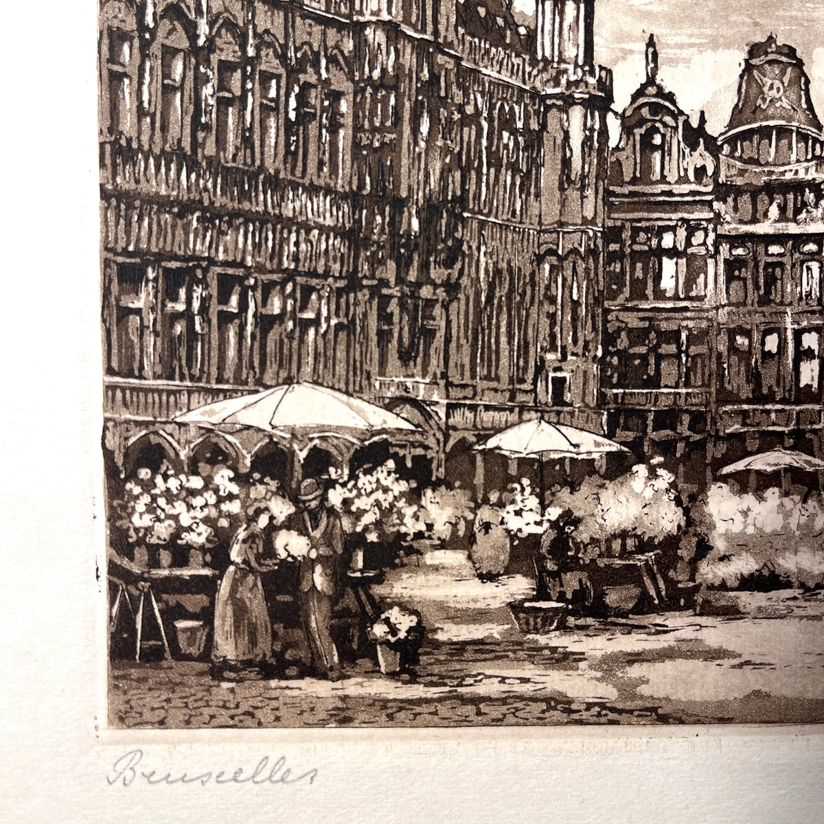 "Bruxelles" (Original Etching), Henri De Smeth, SIGNED, c. 1900, Very Good