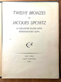 Twelve Bronzes by Jacques Lipchitz, 1943, 1/435, 16 Plates in Folio, Very Good