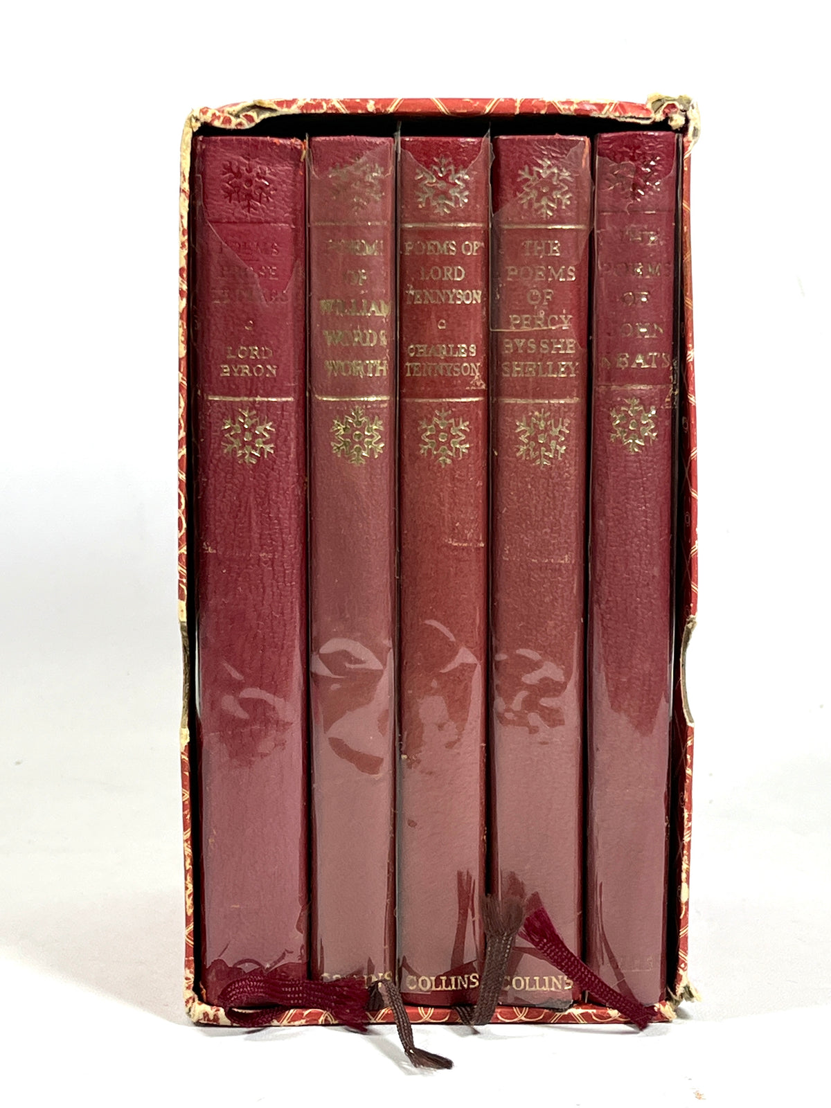 Selected Poems 5 Vol Set, Byron, Keats, Shelley, Tennyson, Wordsworth; VG+ HC w/slipcase