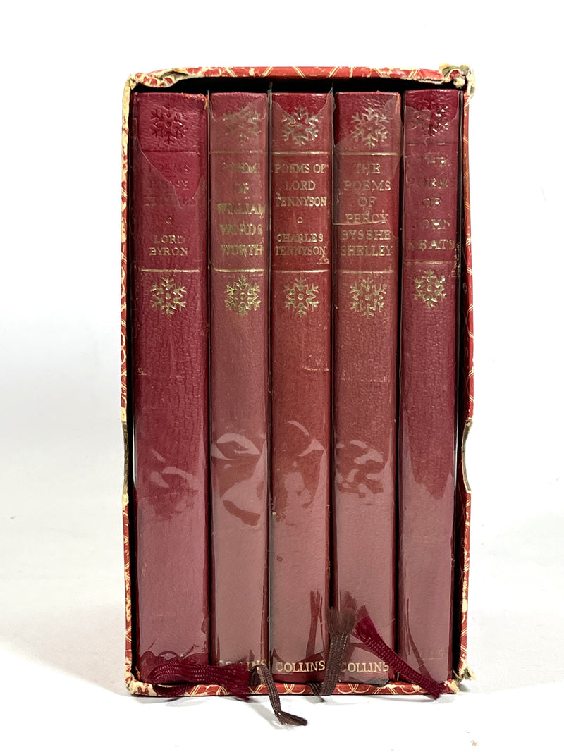 Selected Poems 5 Vol Set, Byron, Keats, Shelley, Tennyson, Wordsworth; VG+ HC w/slipcase