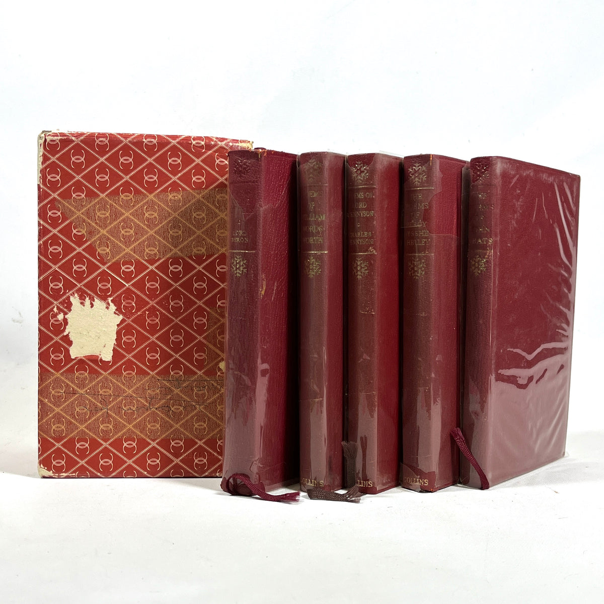 Selected Poems 5 Vol Set, Byron, Keats, Shelley, Tennyson, Wordsworth; VG+ HC w/slipcase