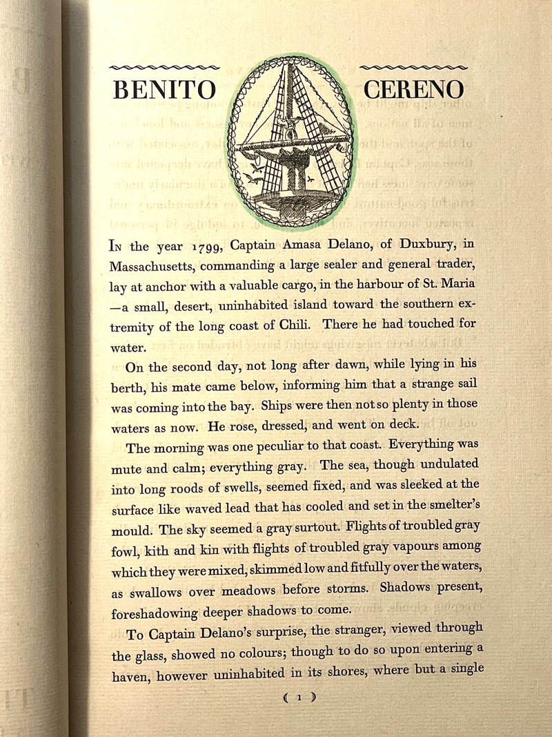 Benito Cereno, Herman Melville, 1926, The Nonesuch Press, Very Good