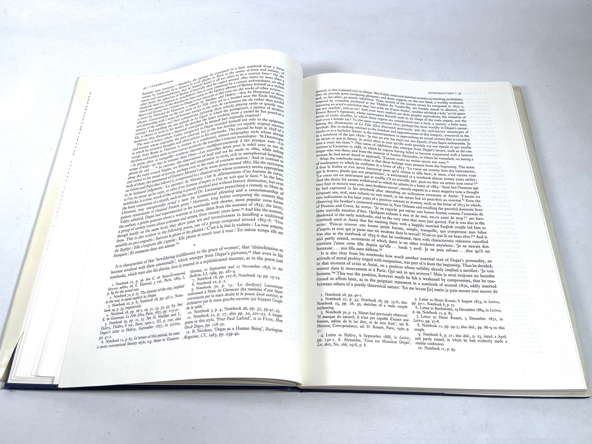 The Notebooks of Edgar Degas, 2 vols, Clarendon Press, 1976, Very Good hardcover w/DJs