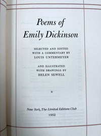 Poems of Emily Dickinson, Louis Untermeyer, Hellen Sewell, SIGNED Limited Editions Club, 1952