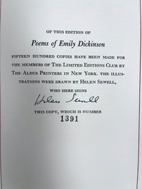 Poems of Emily Dickinson, Louis Untermeyer, Hellen Sewell, SIGNED Limited Editions Club, 1952